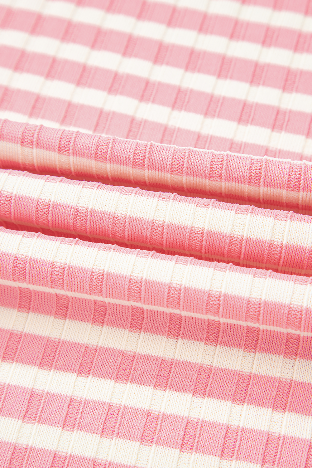 Pink Stripe Colorblock Print Cotton Drawstring Pants