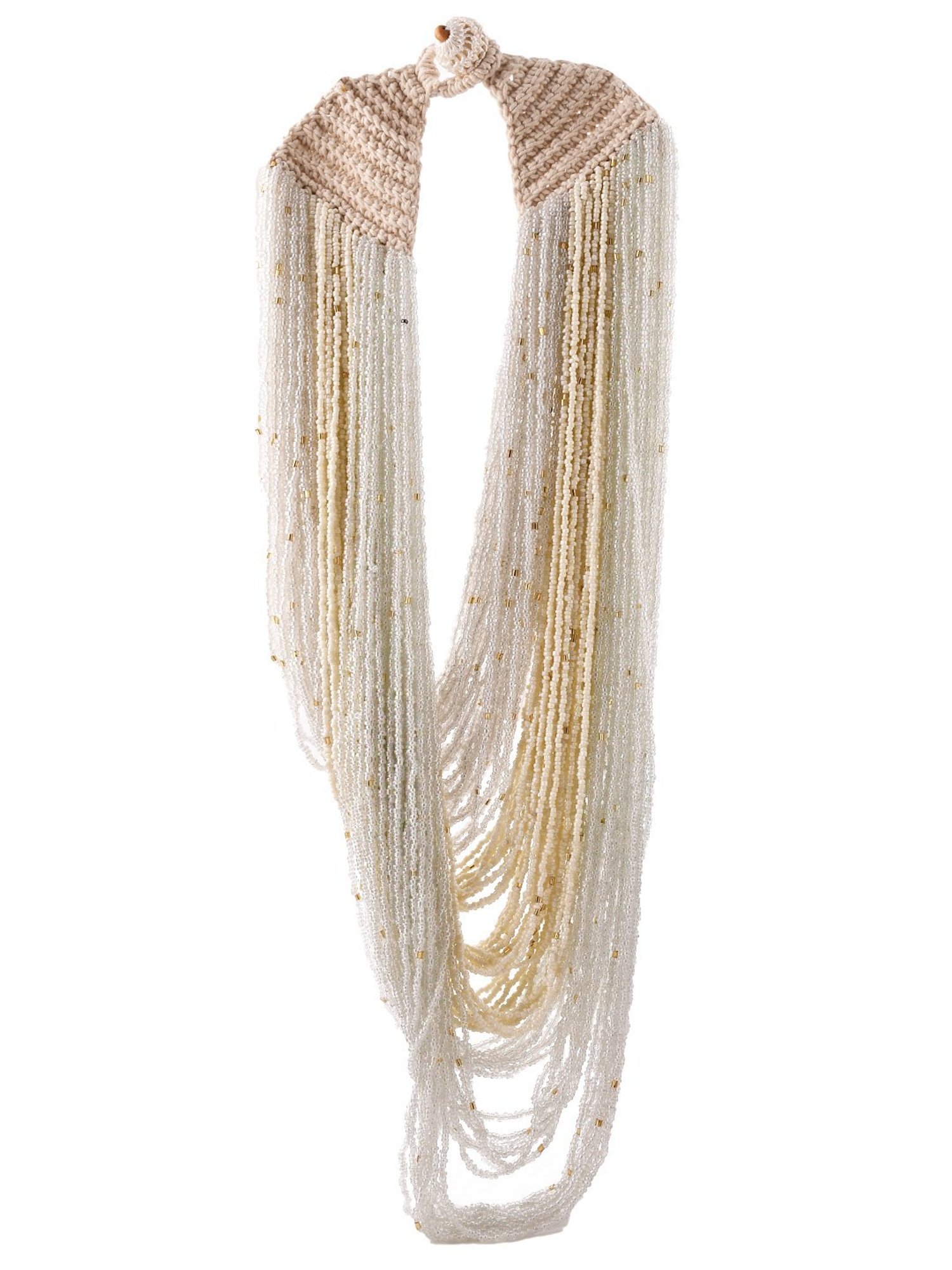 Imli Street White Long Beaded Necklace