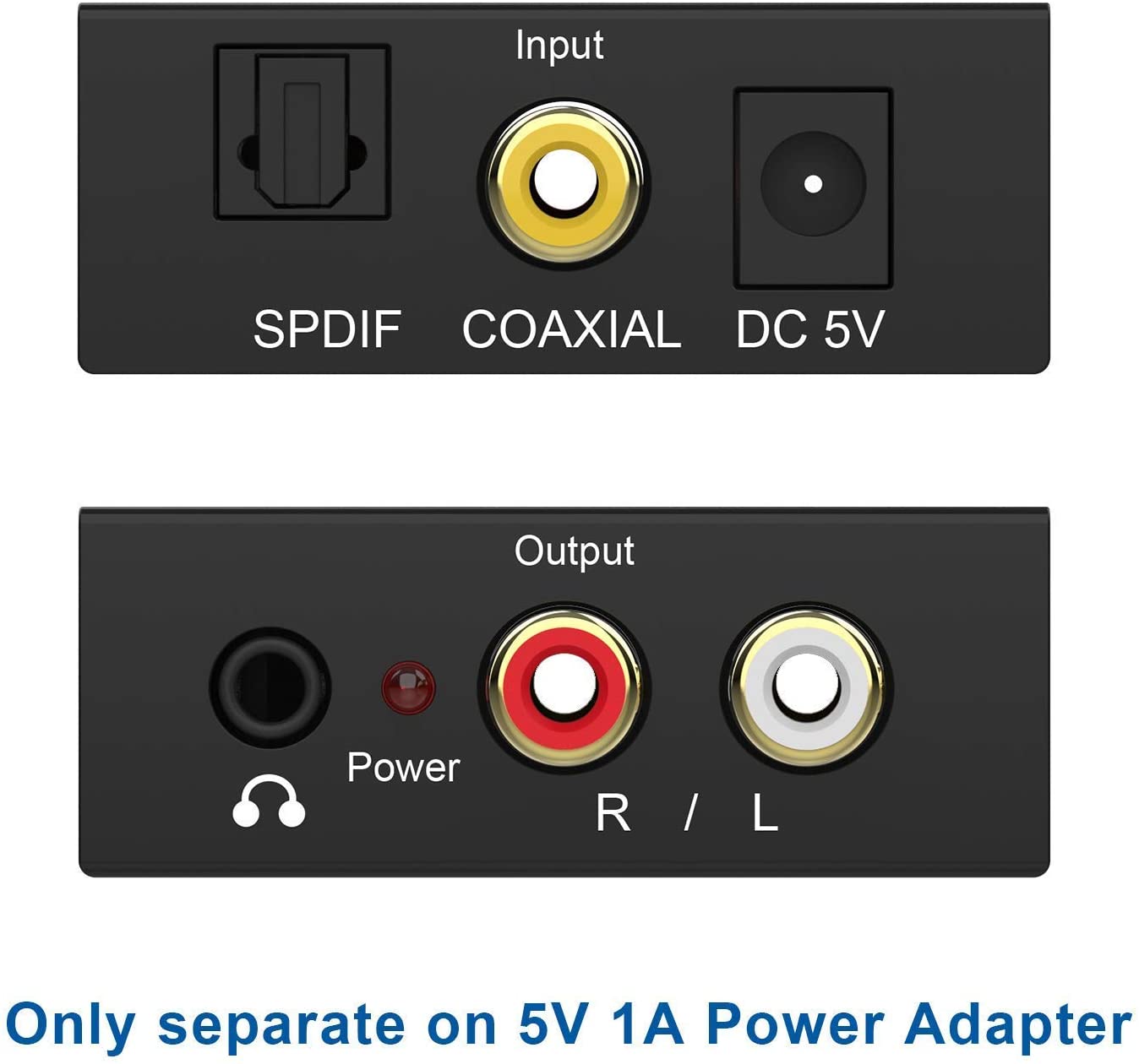 192KHz Digital to Analog Audio Converter DAC Digital SPDIF Coaxial Optical Convert to L/R RCA, Toslink Optical to 3.5mm Jack Audio Adapter for PS4 HD DVD Home Cinema Systems