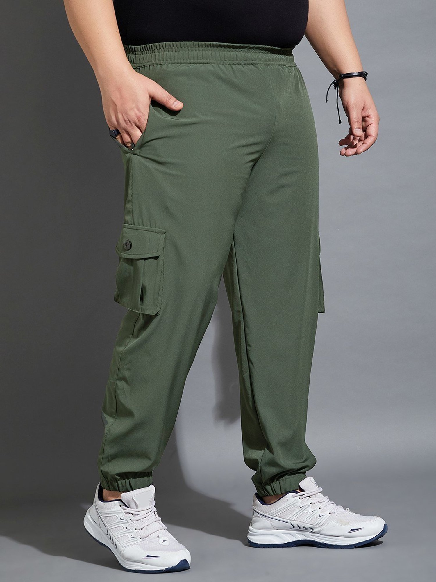 Bigbanana Plus Size Green Regular Fit Joggers