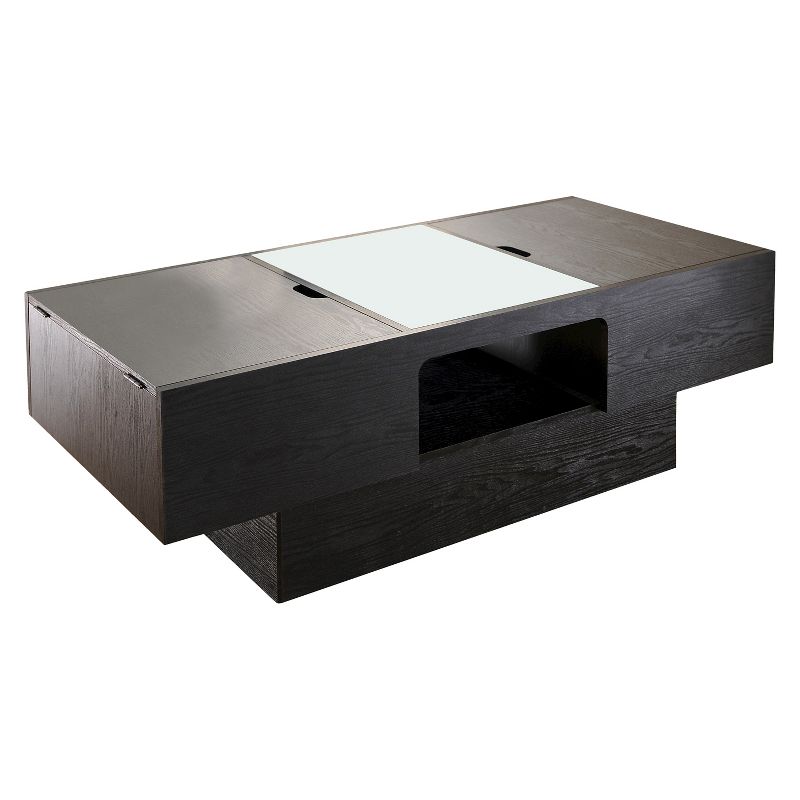 Kathline Modern Rectangular Coffee Table with Hidden Storage Black - HOMES: Inside + Out