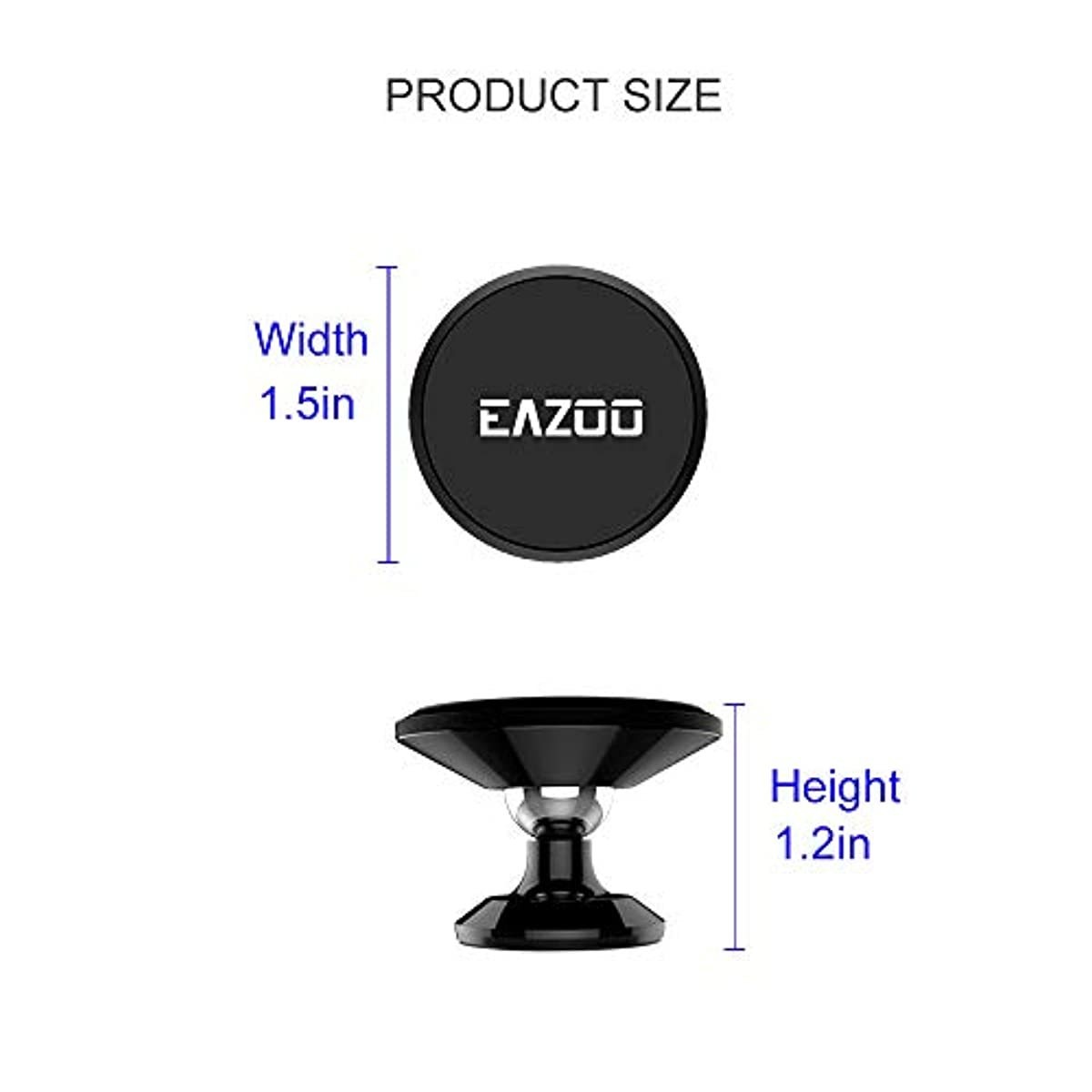 Squish Magnetic Car Phone Mount, Phone Holder for Car, Magnetic Phone Car Mounts (Black)