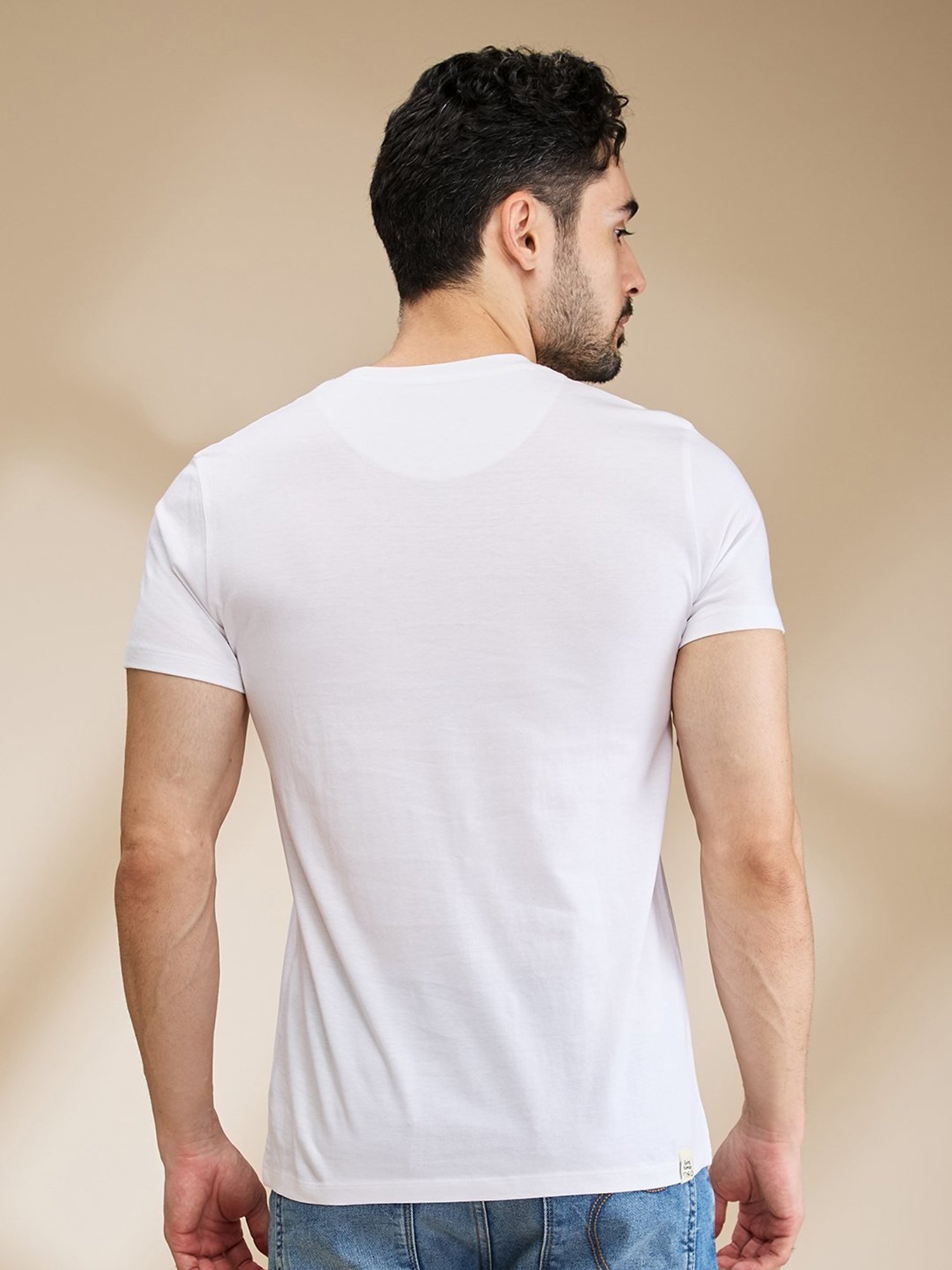 Being Human White Regular Fit Printed T-Shirt