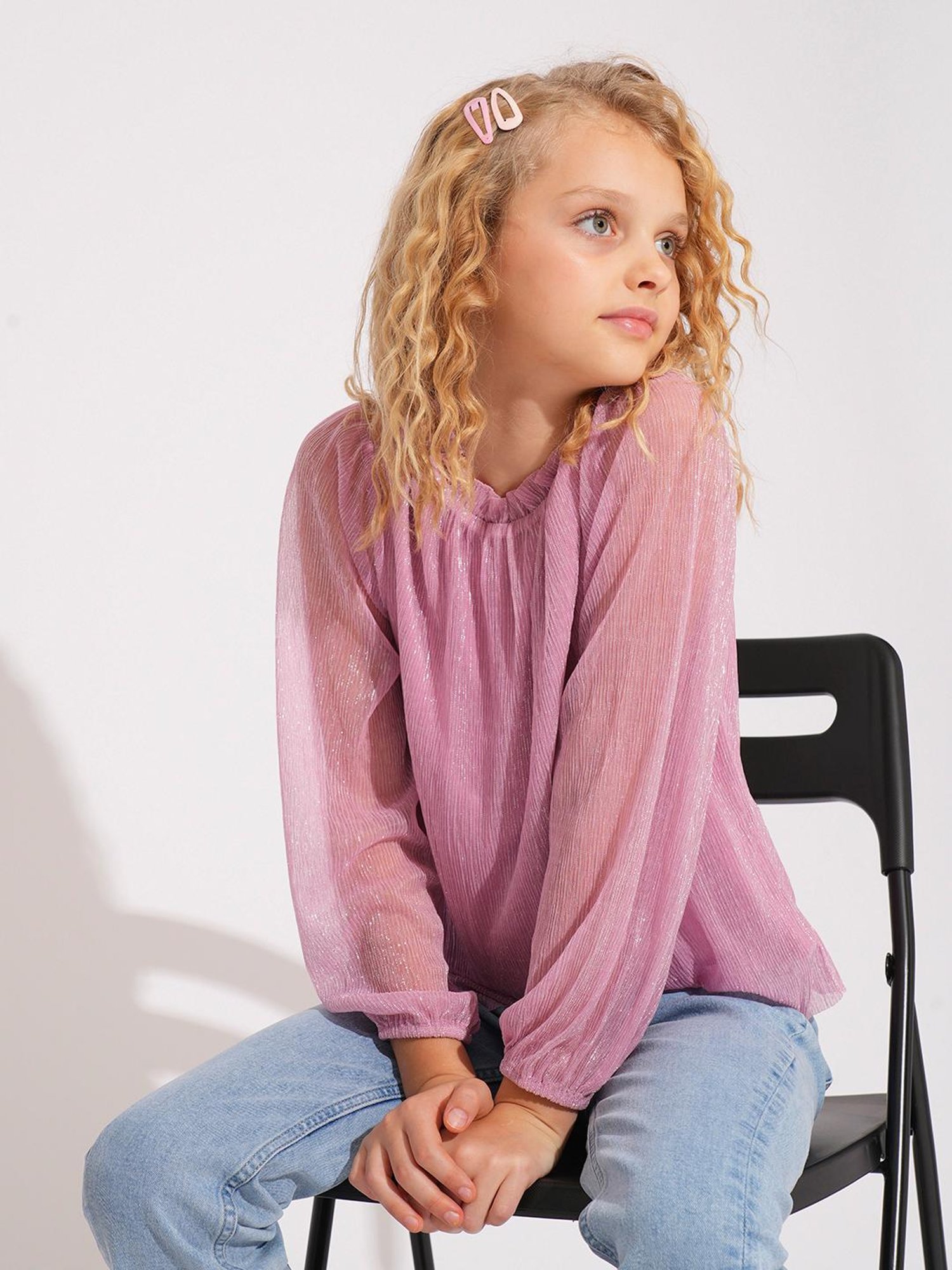 VERO MODA GIRL Kids Roseate Spoonbill Textured Top