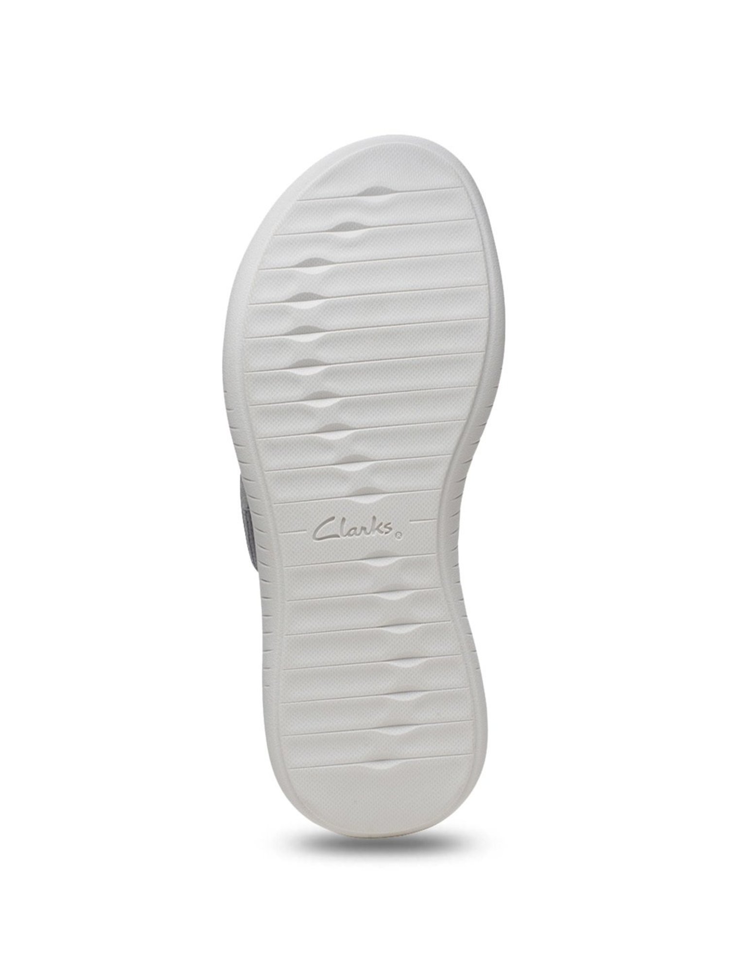 Clarks Women's Glide Post 2 Silver Thong Wedges