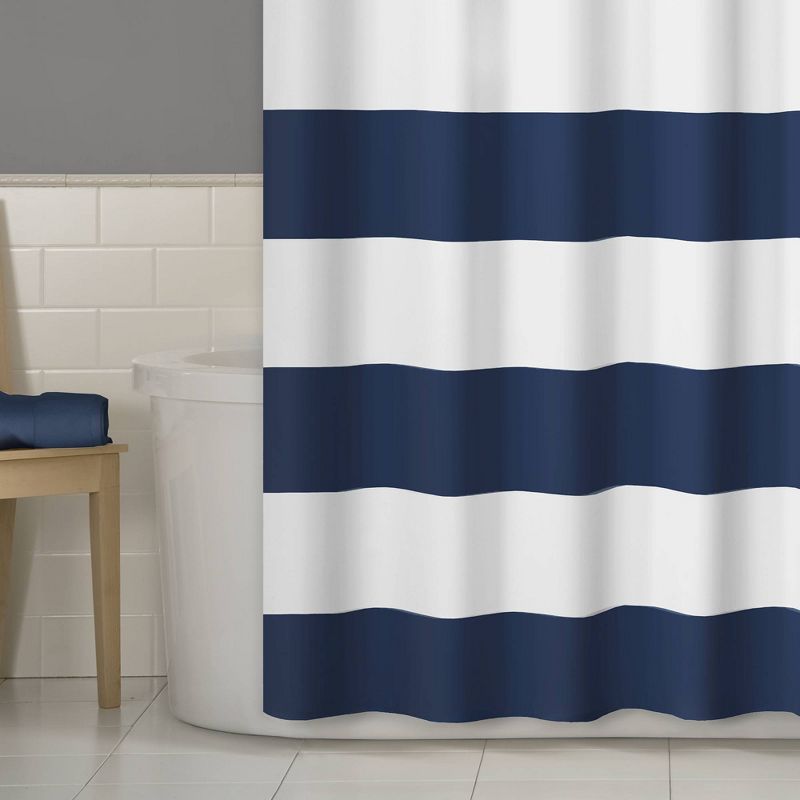 Porter Striped Shower Curtain Navy - Zenna Home