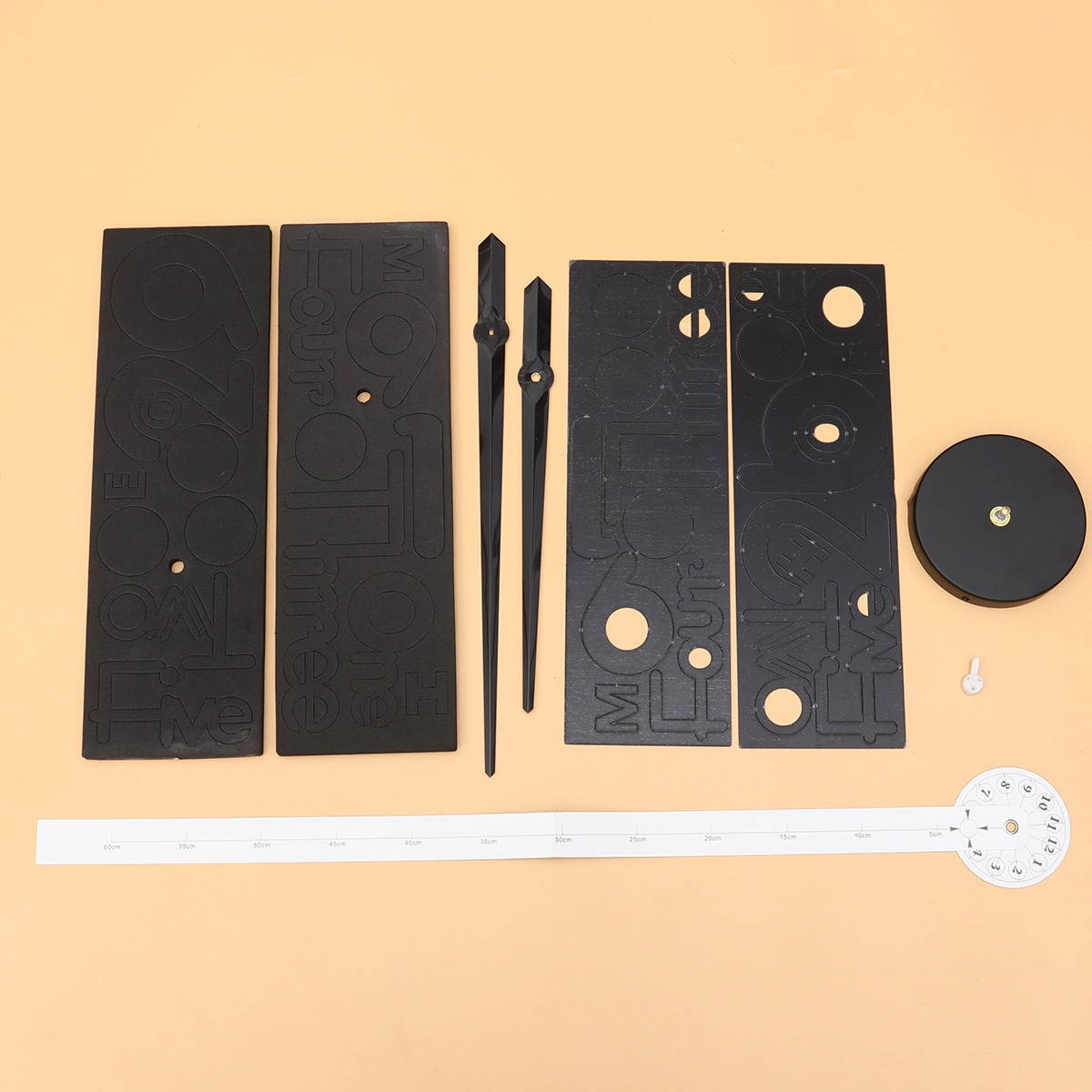 Acrylic Wall Clock DIY Traceless Simple Wall Hanging Clock for Home (Without Battery Black, 47inches)