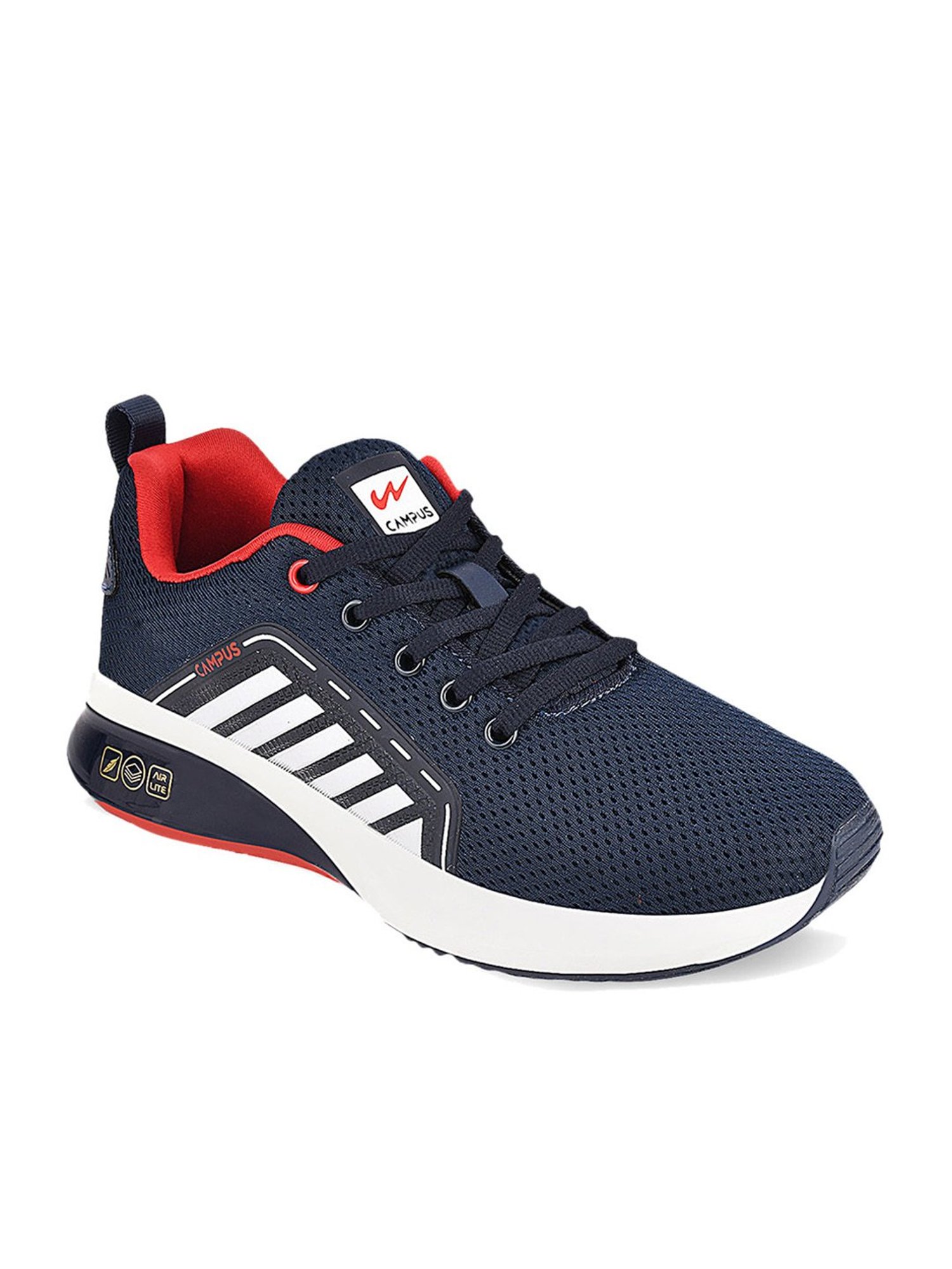 Campus Kids LIFT-CH Navy & White Running Shoes