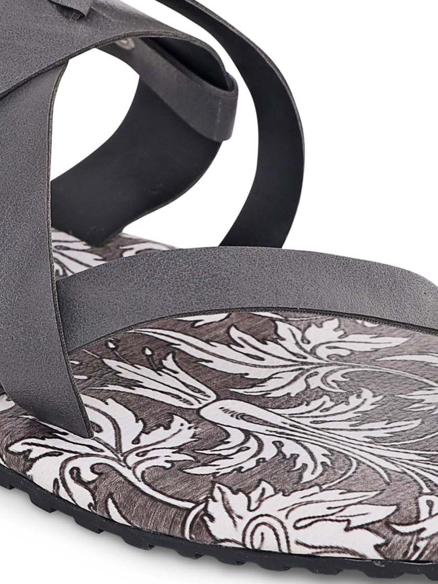 KANVAS Men's The Mystic Of The Mughals Grey Toe Ring Sandals