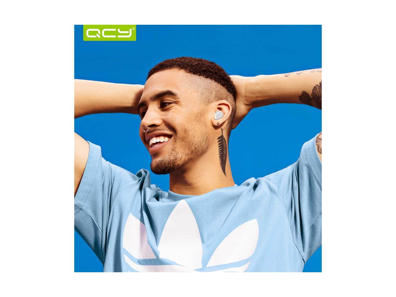 QCY T1C Bluetooth V5.0 3D Stereo Sports Wireless Headset Headset With Dual Microphones White