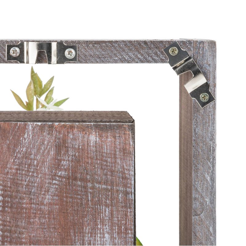 10" Indoor/Outdoor Wood Succulent Plant Wall Art Décor Gray - Alpine Corporation