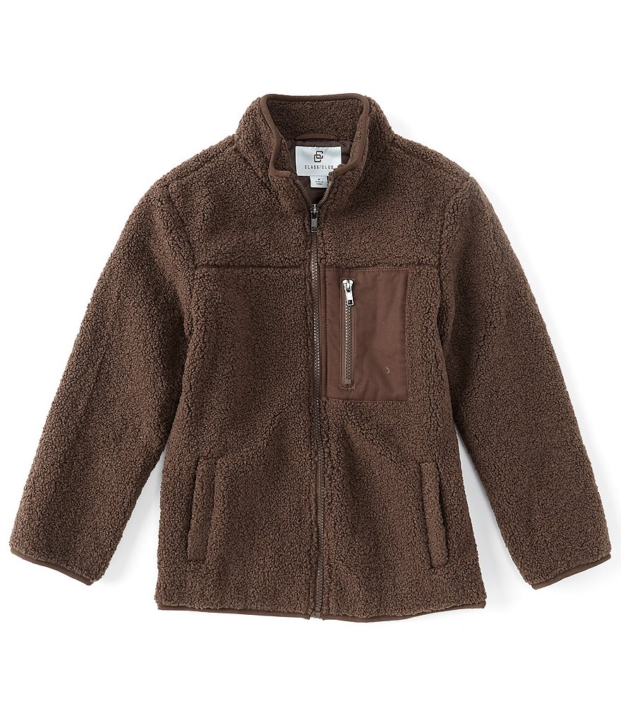 First Wave Big Boys 8-20 Brown Pleather Moto Jacket