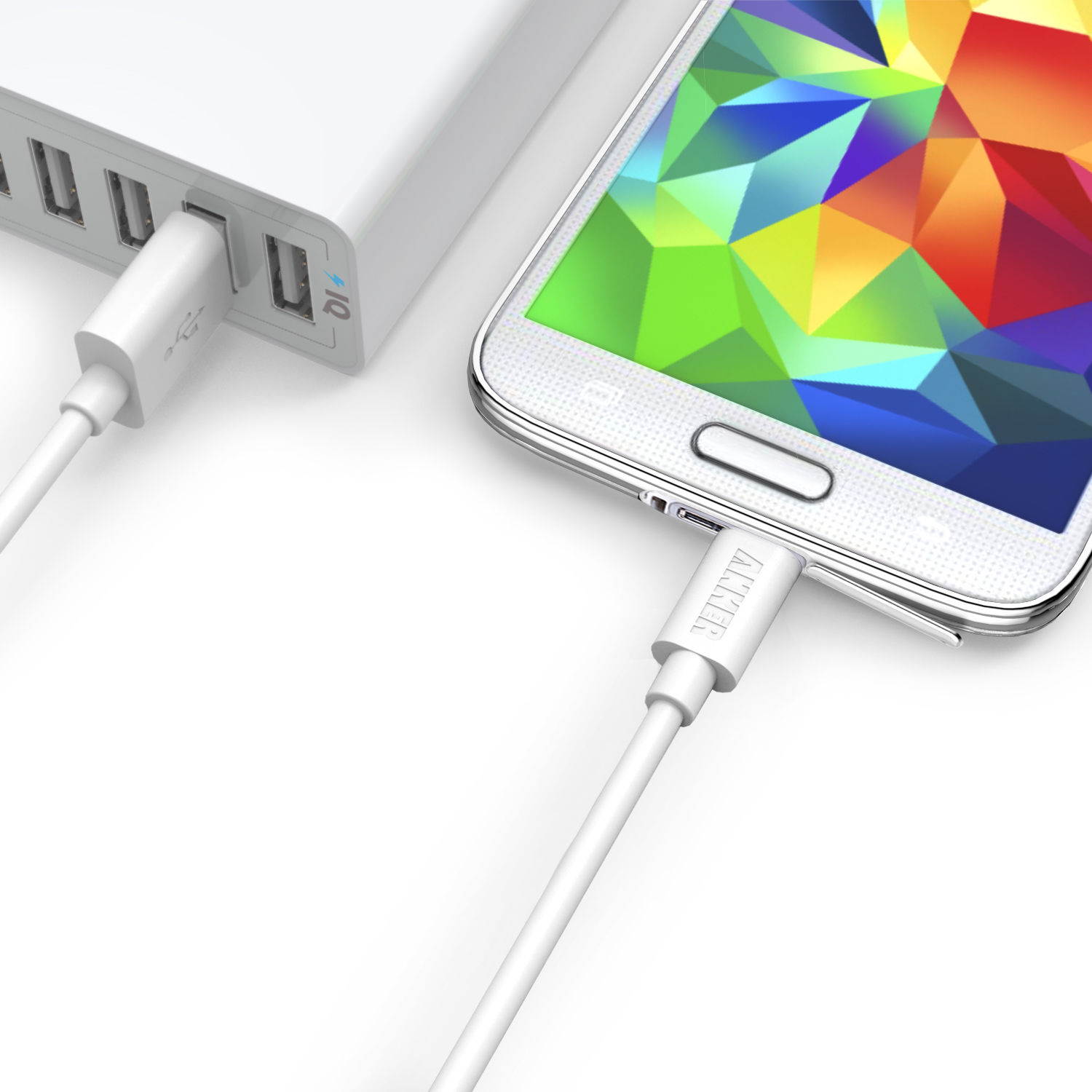 Anker PowerDrive 2 24W 2-Port USB Car Charger + 3ft Micro USB to USB Cable Combo