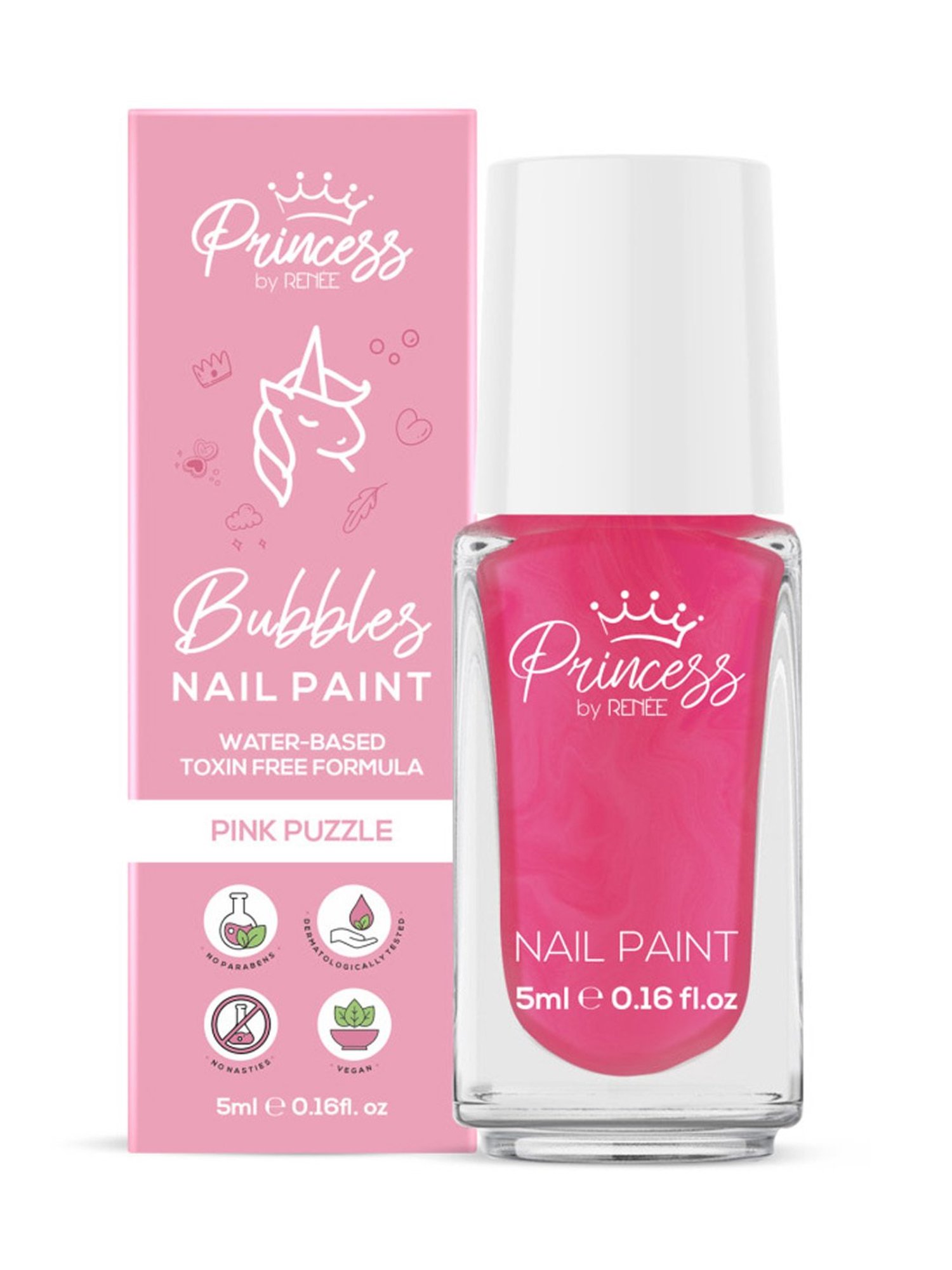 Princess By RENEE Bubbles Nail Paint Pink Puzzle - 5 ml