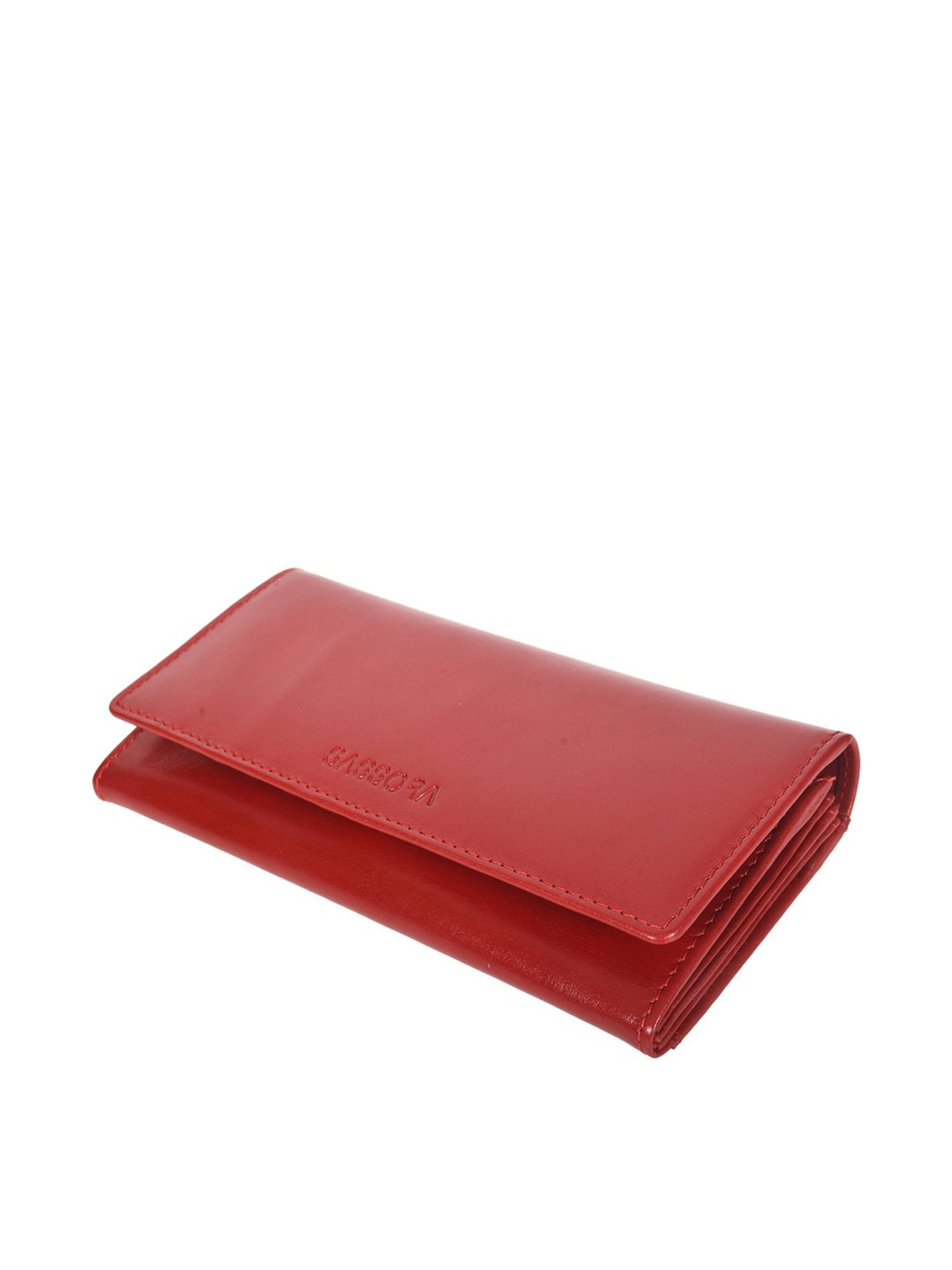 SASSORA Red Solid Rfid Wallet for Women