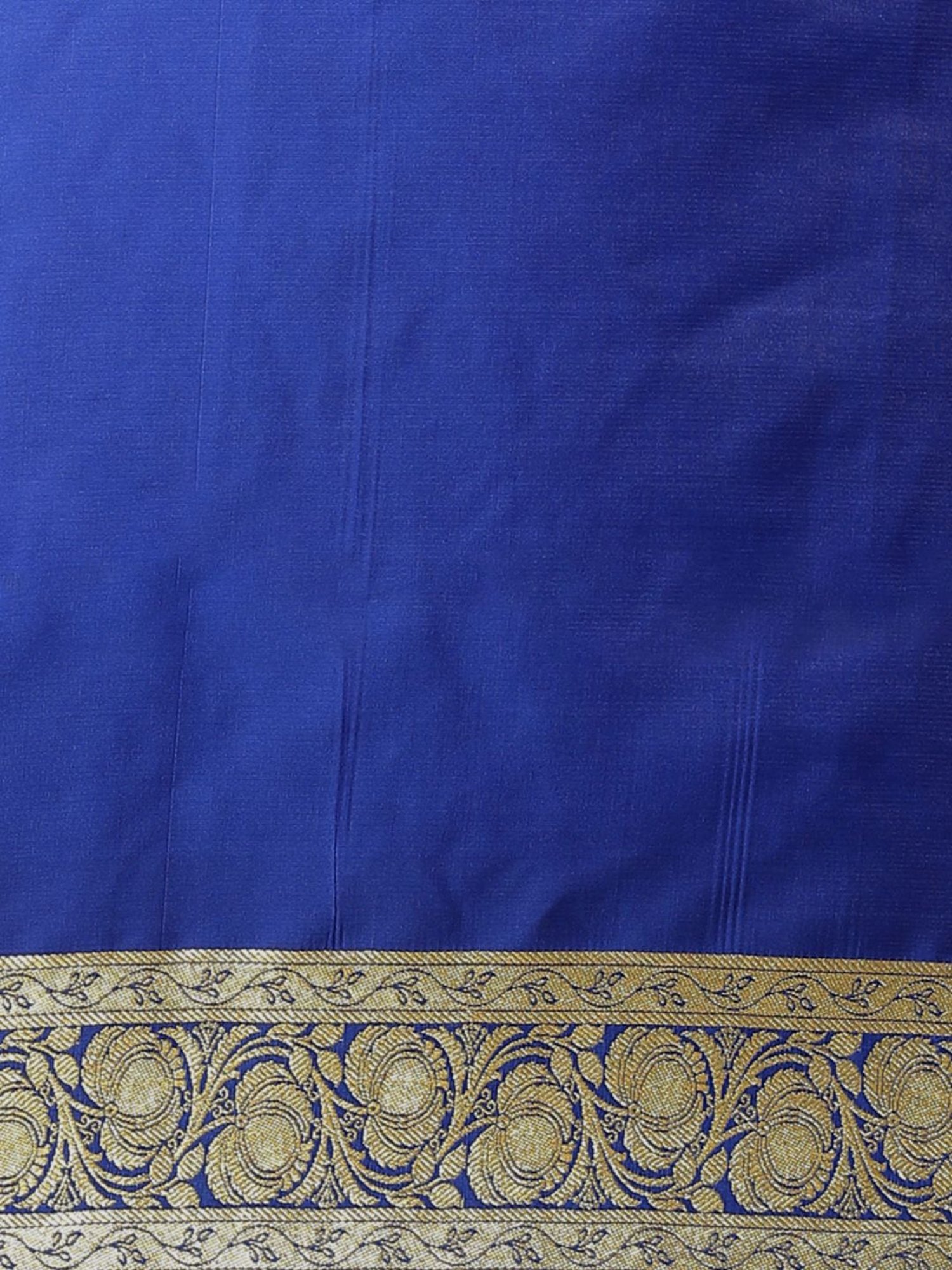 Banarasi Silk Works Blue Woven Saree With Unstitched Blouse