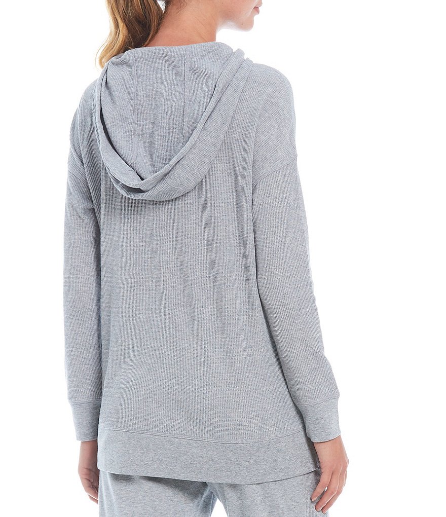 Calvin Klein Performance Long Sleeve Relax Fit Hi-Low Waffle Hoodie