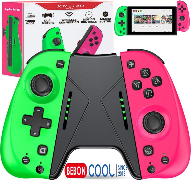 BEBONCOOL Joy Pad Controller for Nintendo Switch , Controllers for Nintendo Switch, Replacement for Joycon with Macro Button and Grip Stand