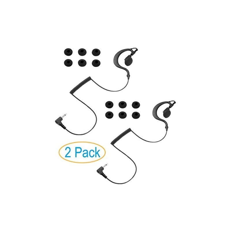Pack 35mm Listen Only Earpiece Earhook SkinFriendly Rubber Ear Hook Earbud Swivels for Right or Left Ear Fit for Shoulder Mic of CP CLS APX XTS XPR Motorola Baofeng Kenwood Vertex Radios