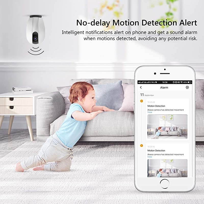 WiFi Camera Pet Camera, Home Security Camera Work with Alexa, Google Home and Fire TV, Indoor Surveillance Dog Camera, Baby Monitor, 2-Way Audio, Remote Access, Motion Detect, Cloud Storage