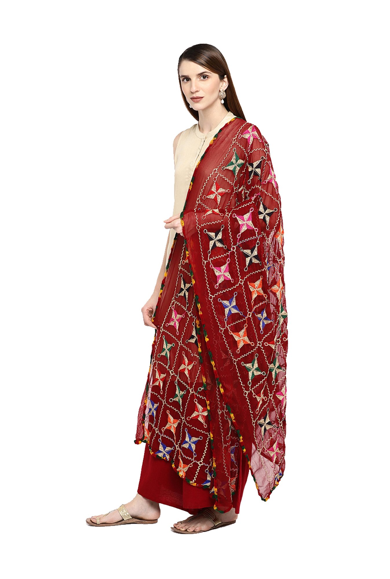 Dupatta Bazaar Maroon Dupatta