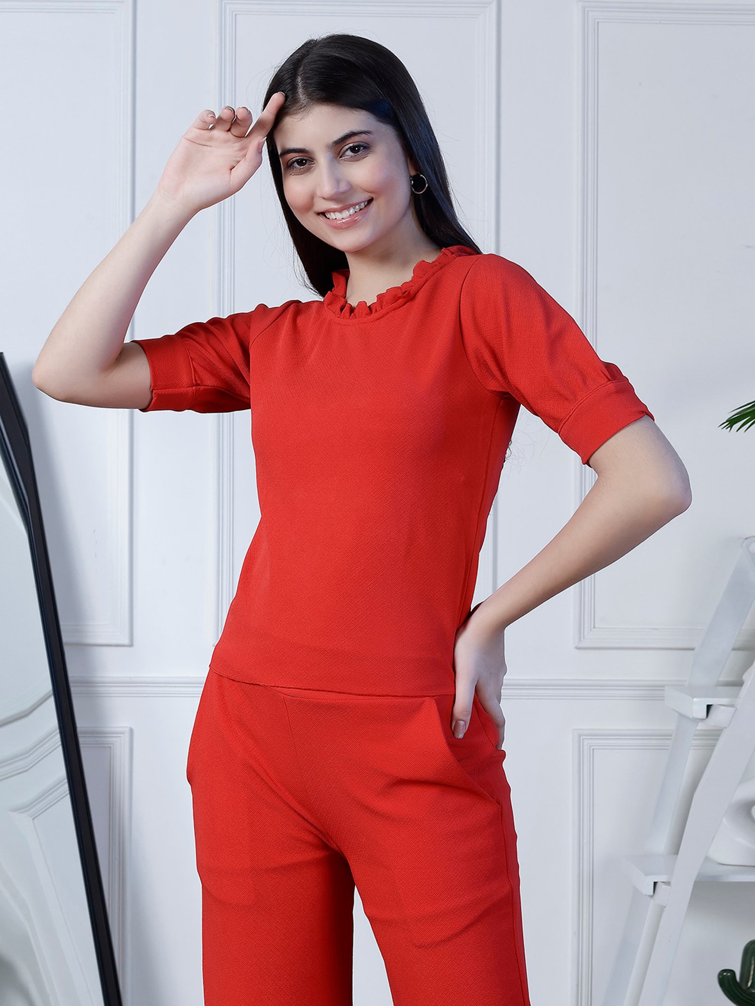 NEUDIS Red Regular Fit Top