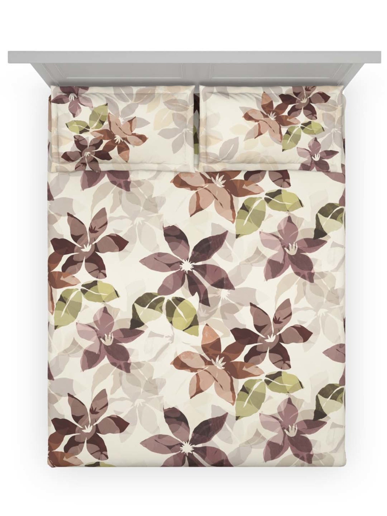 Ddecor Live beautiful Maxima Brown 180 TC Cotton King Bedsheet with 2 Pillow Covers