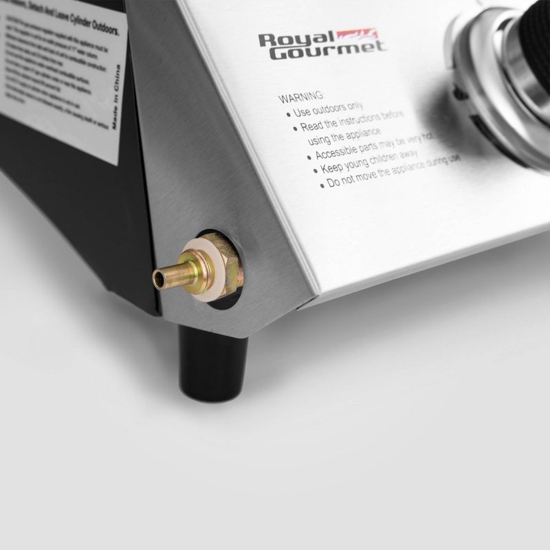 Portable 2 Burner Propane Gas Grill Griddle PD1200 Black - Royal Gourmet