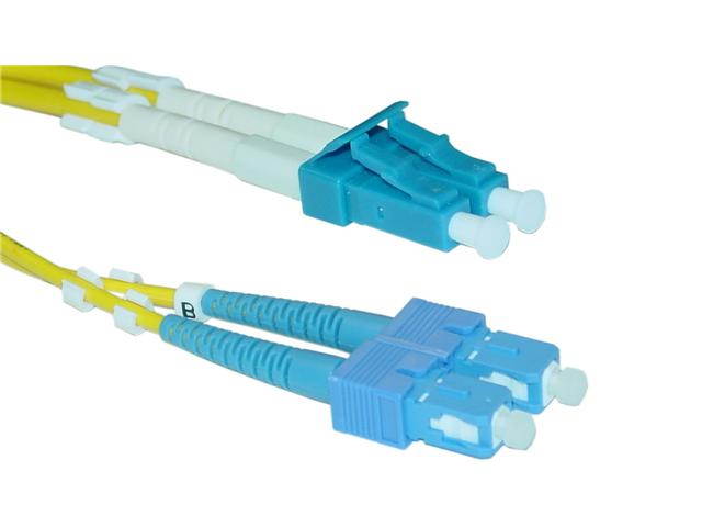 Cable Wholesale LC / SC Singlemode Duplex Fiber Optic Cable 9/125 - 2 Meter (6.6ft)