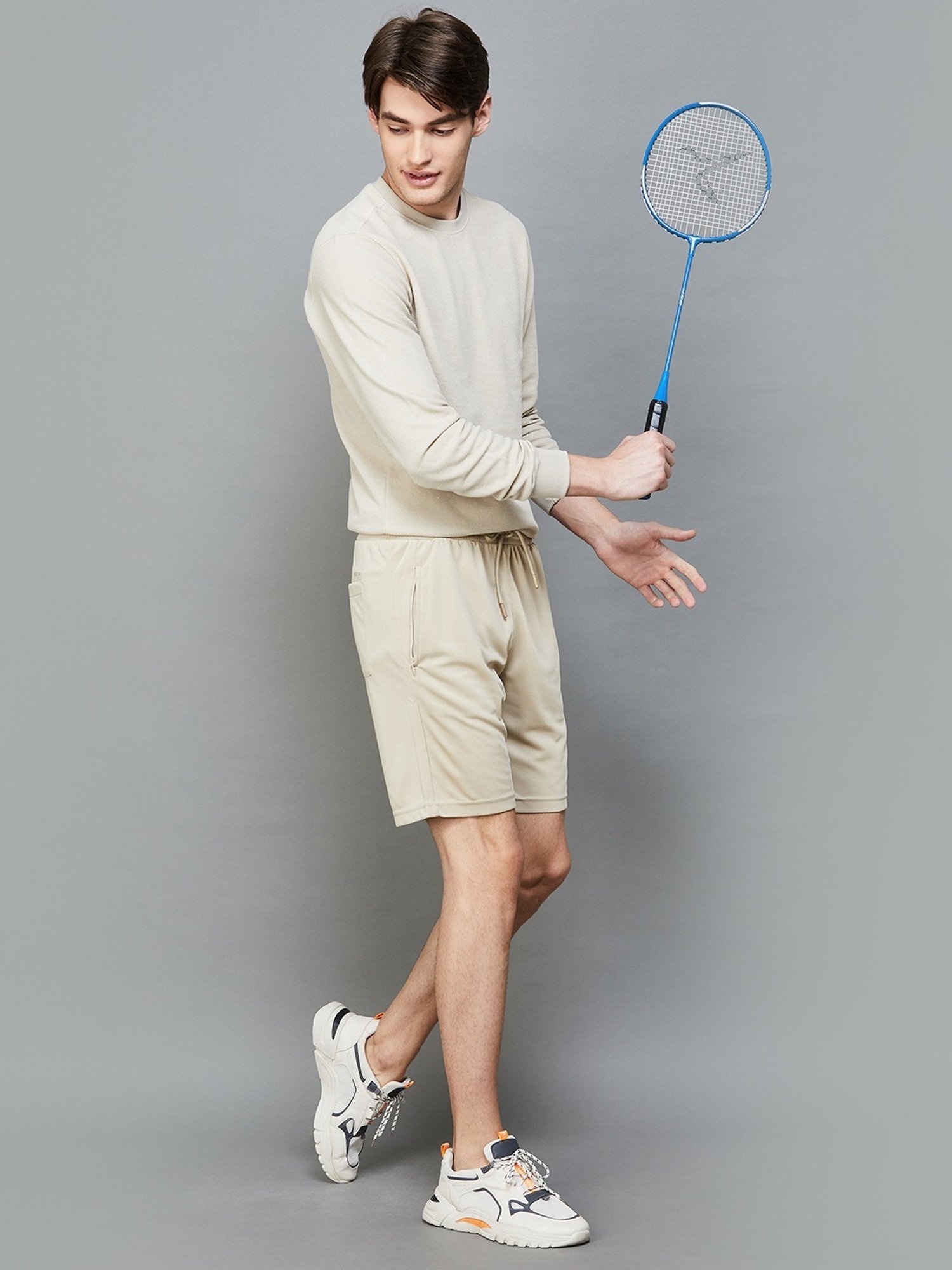 Adidas White Regular Fit Striped Sports Shorts