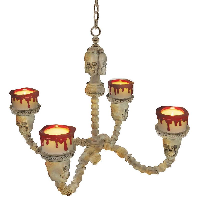 Halloween Chandelier Lighted Bone Color
