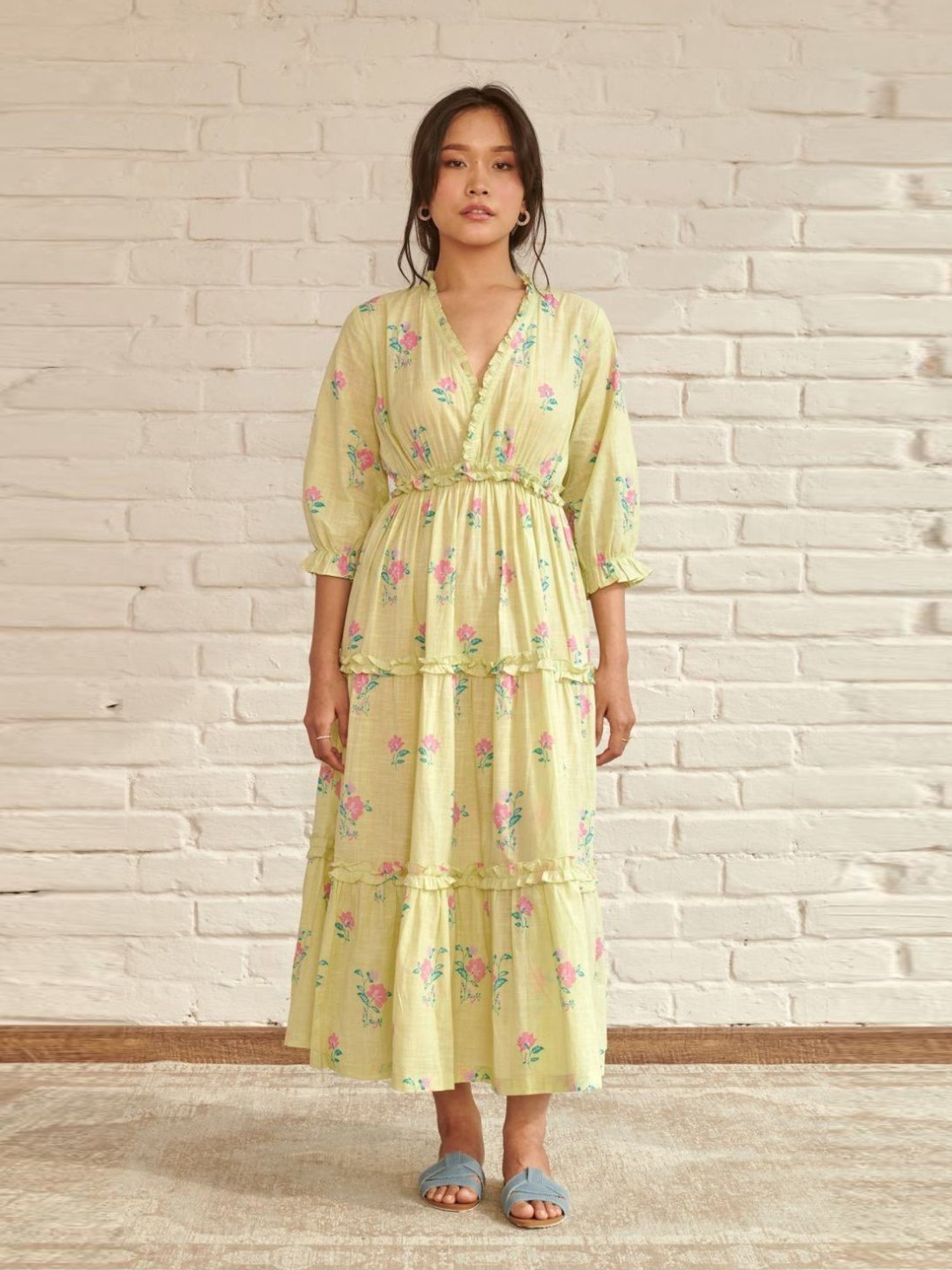 Prakriti Jaipur Green Dahlia Long Dress