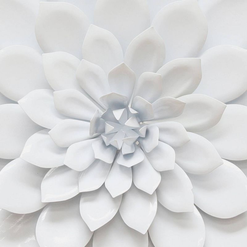 19.88" x 19.88" Layered Flower Wall Decor White - Stratton Home Décor