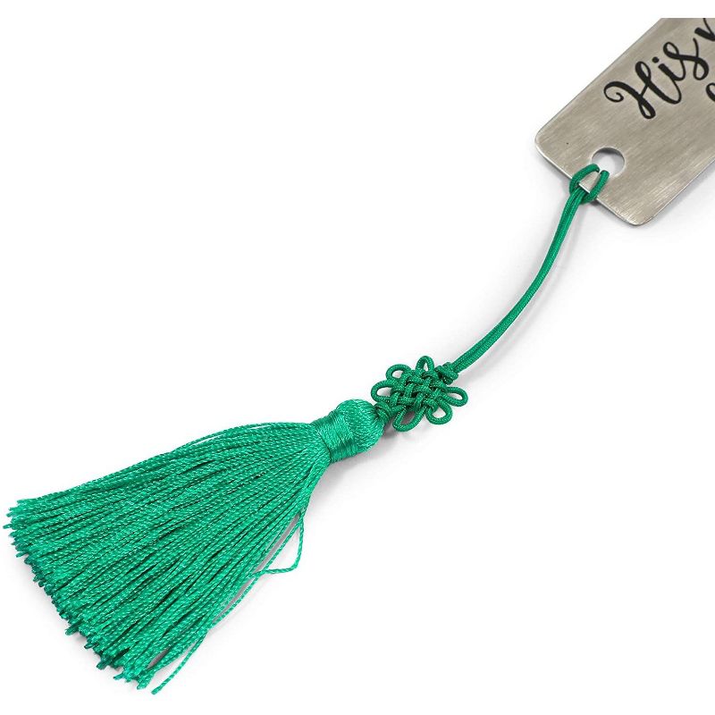 Faithful Finds 2-Pack Silver Stainless Steel Metal Religious Scripture Bible Bookmark with Tassel, 4.85 x 1 in