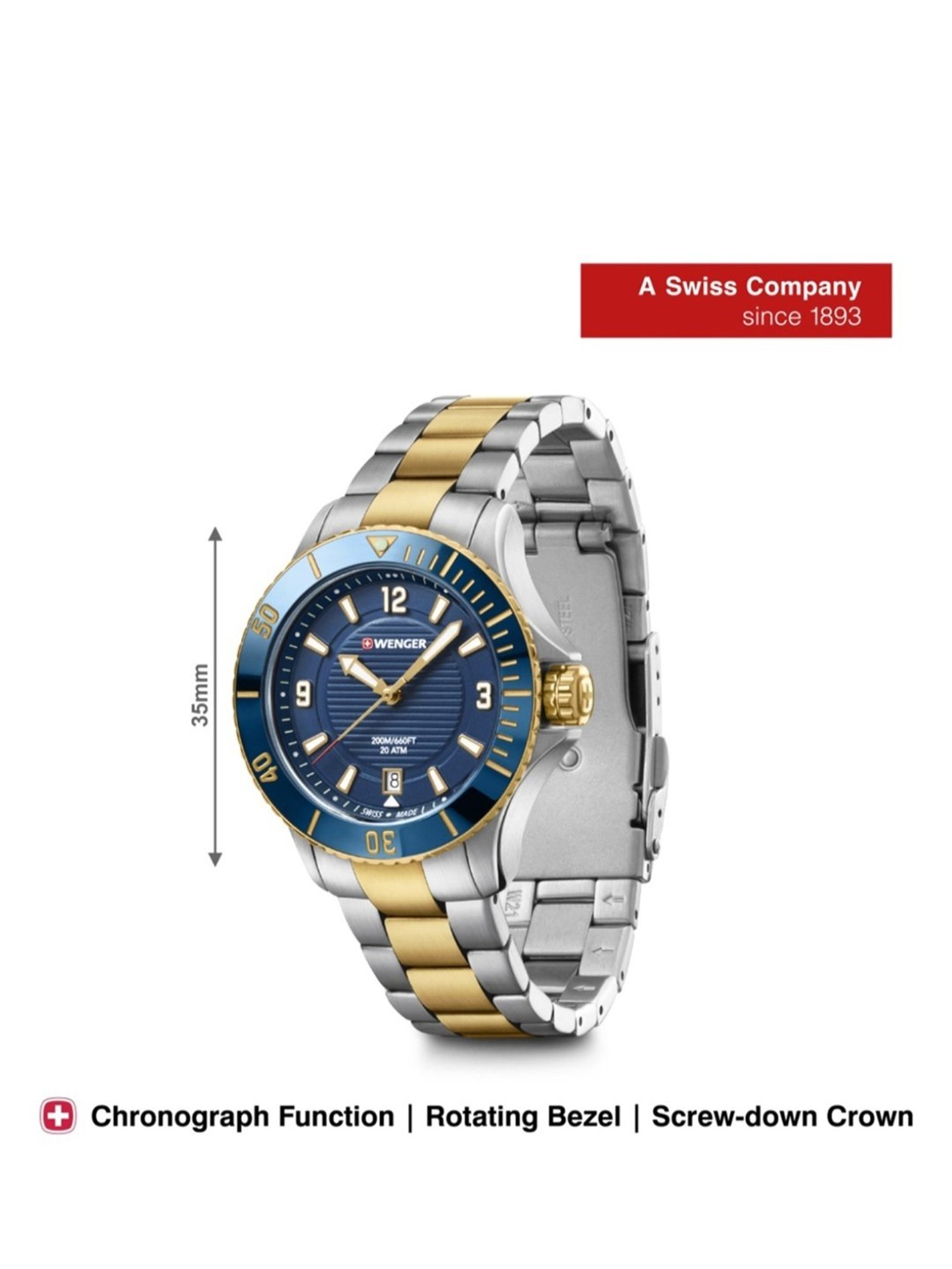 Wenger Swiss Made 01.0621.114 Seaforce Small Analog Watch for Women