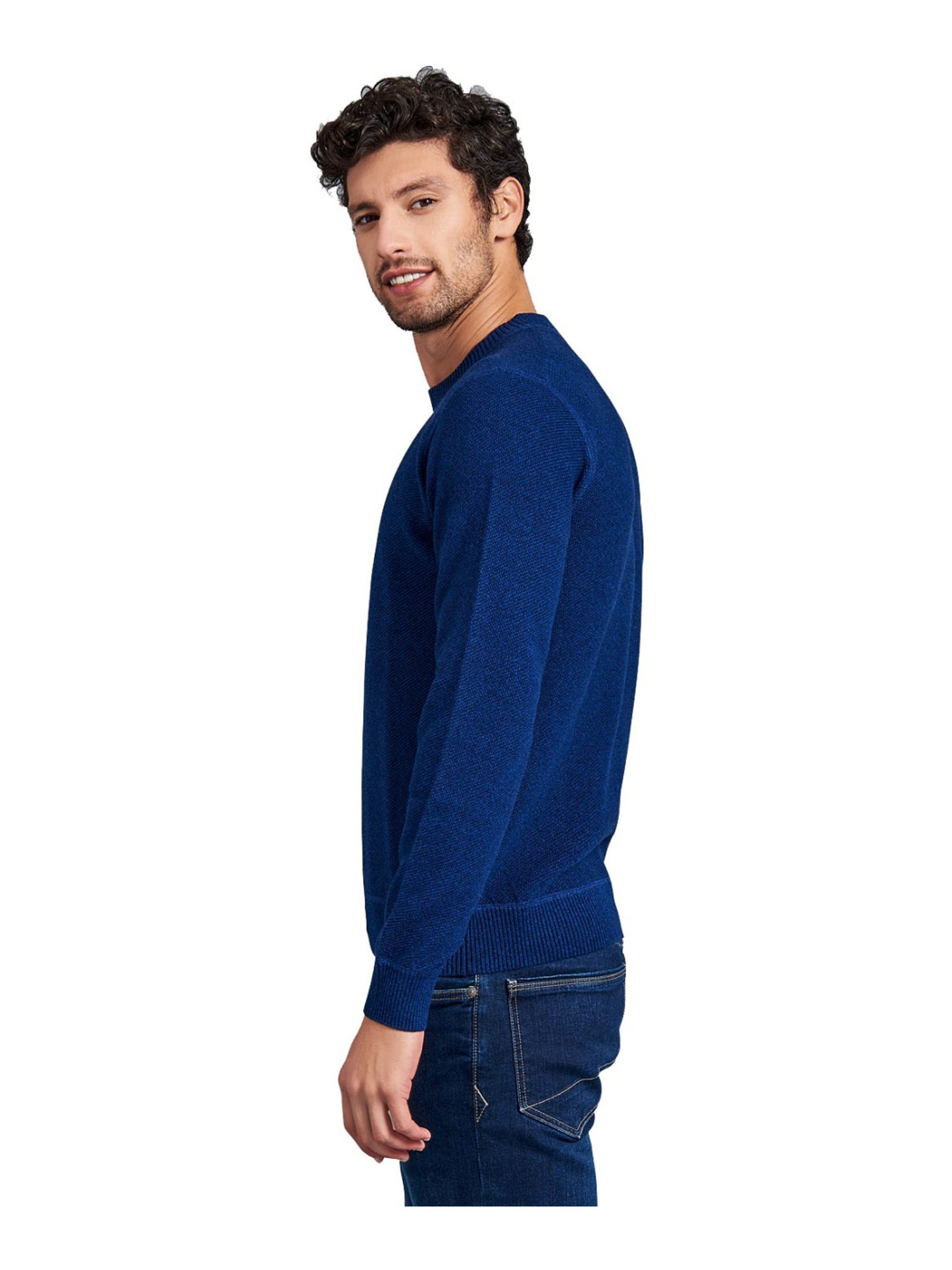 Beverly Hills Polo Club Navy Cotton Regular Fit Sweater