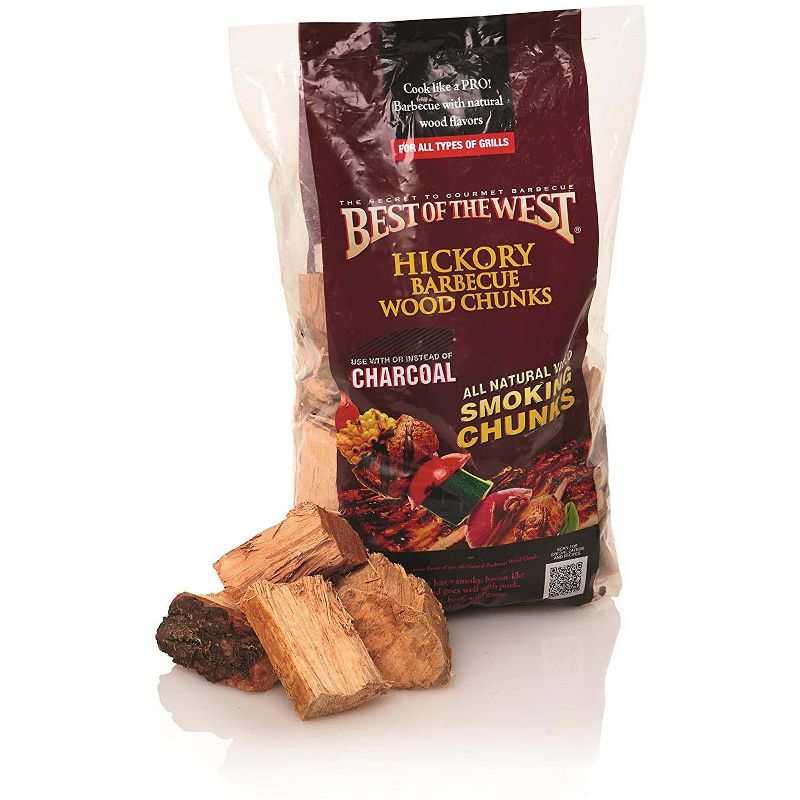 Best of the West All Natural BBQ Multi Flavored Smoking Wood Chunk Grilling Bundle with Hickory, Mesquite, and Apple Wood Chunks (3 Pack)