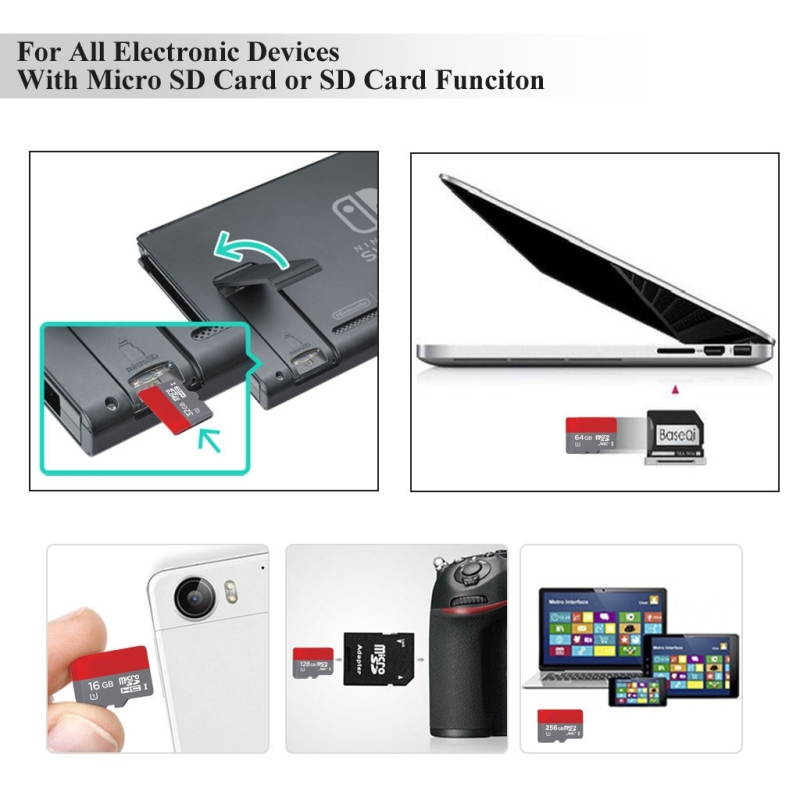 256GB High Speed Class 10 TF/Micro SDHC UHS-1(U1) Memory Card, Write: 12mb/s, Read: 20mb/s (100% Real Capacity)