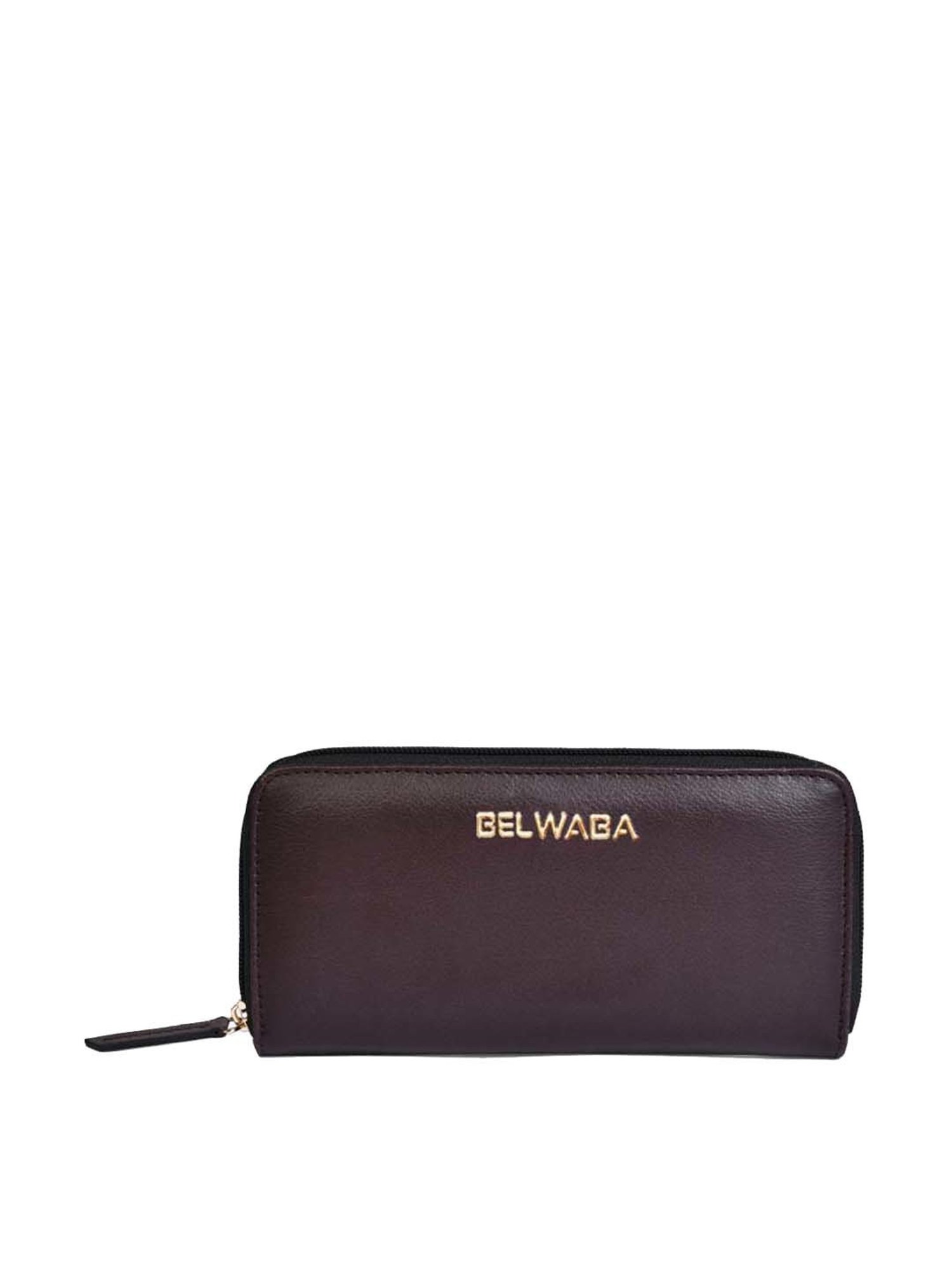 BELWABA Brown Solid Zip Around Wallet for Women