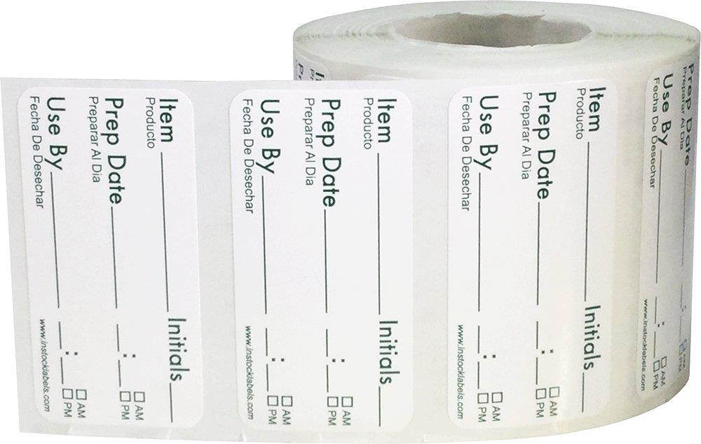 Removable Food Storage Shelf Life Labels for Food Rotation Use By Preparation Stickers Prep Date 1 x 2 Inch 500 Adhesive Stickers