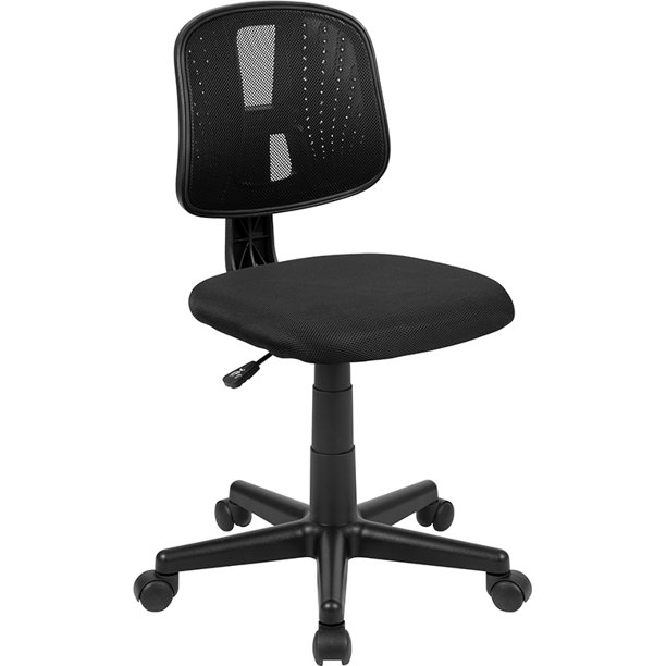 Mid-Back Black Mesh Swivel Task Office Chair with Pivot Back