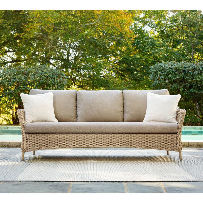 Laurel Sofa Weathered Brown Frame Sunbrella Cast Shale Gray Fabric - La-Z-Boy