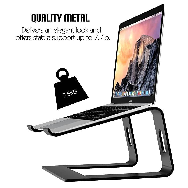 Laptop Riser Stand Universal Detachable Portable Sturdy Aluminum Alloy Notebook PC Desk Holder Compatible with Acer Asus HP Sony Dell Xps Lenovo Between 11156 Black