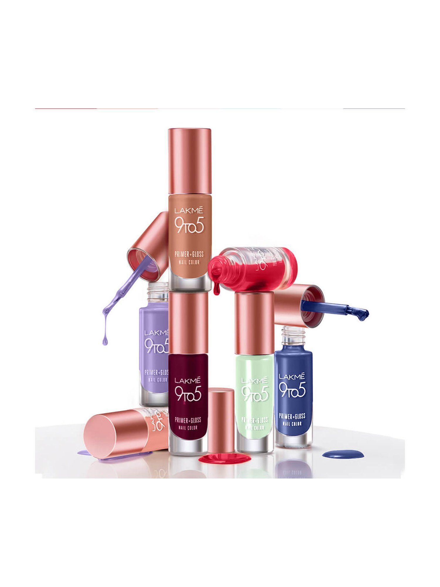 Lakme 9to5 Primer + Gloss Nail Color Sea Blue - 6 gm