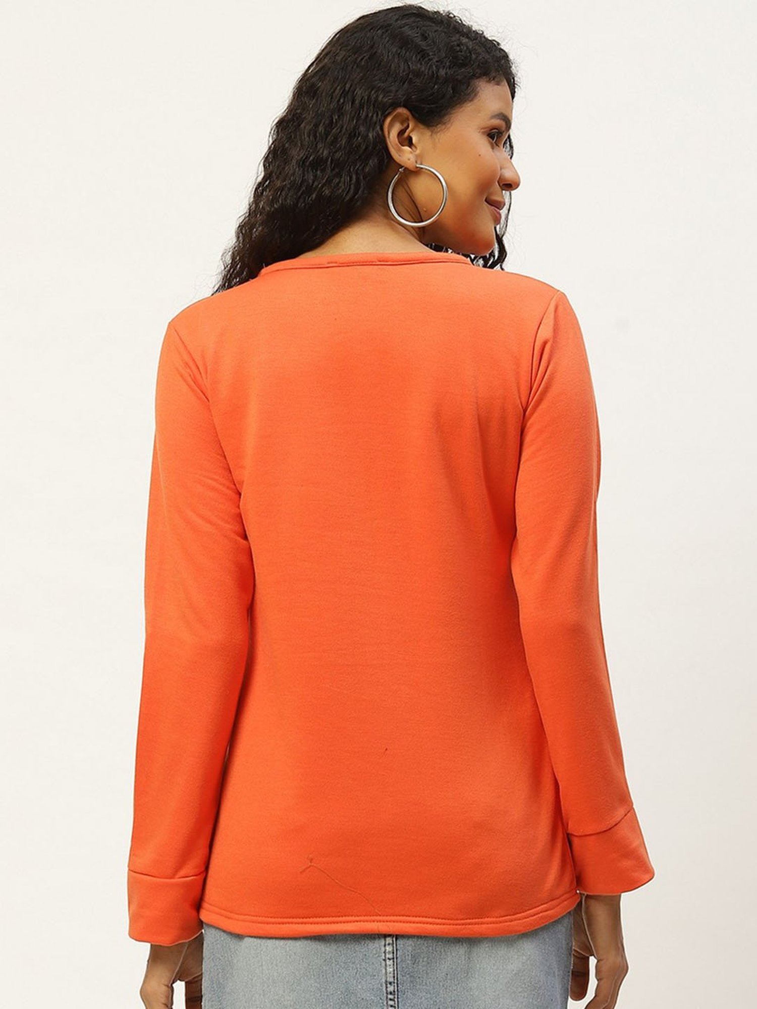 Belle Fille Orange Embellished Sweatshirt