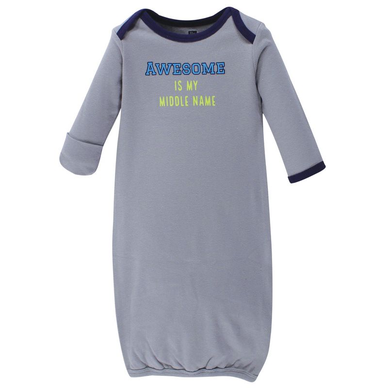 Hudson Baby Infant Boy Cotton Long-Sleeve Gowns 3pk, Hedgehog, 0-6 Months