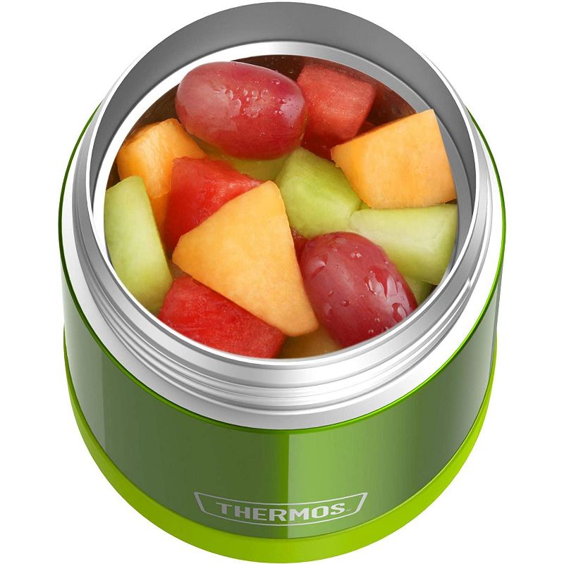THERMOS FUNTAINER 10 Ounce Stainless Steel Vacuum Insulated Kids Food Jar with Folding Spoon, Lime