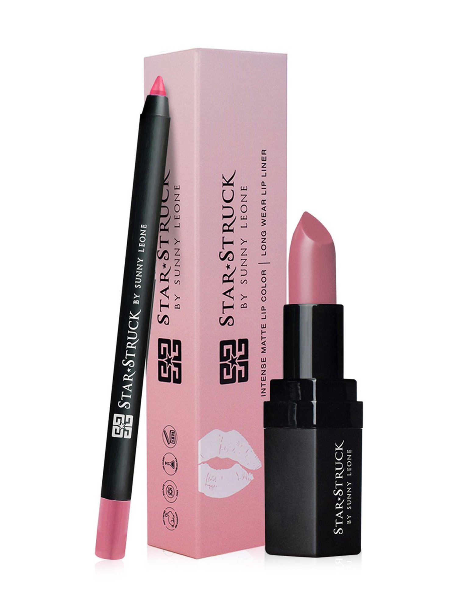 StarStruck By Sunny Leone Lipstick+Liner Lip Kit Pink Peony - Pack of 2