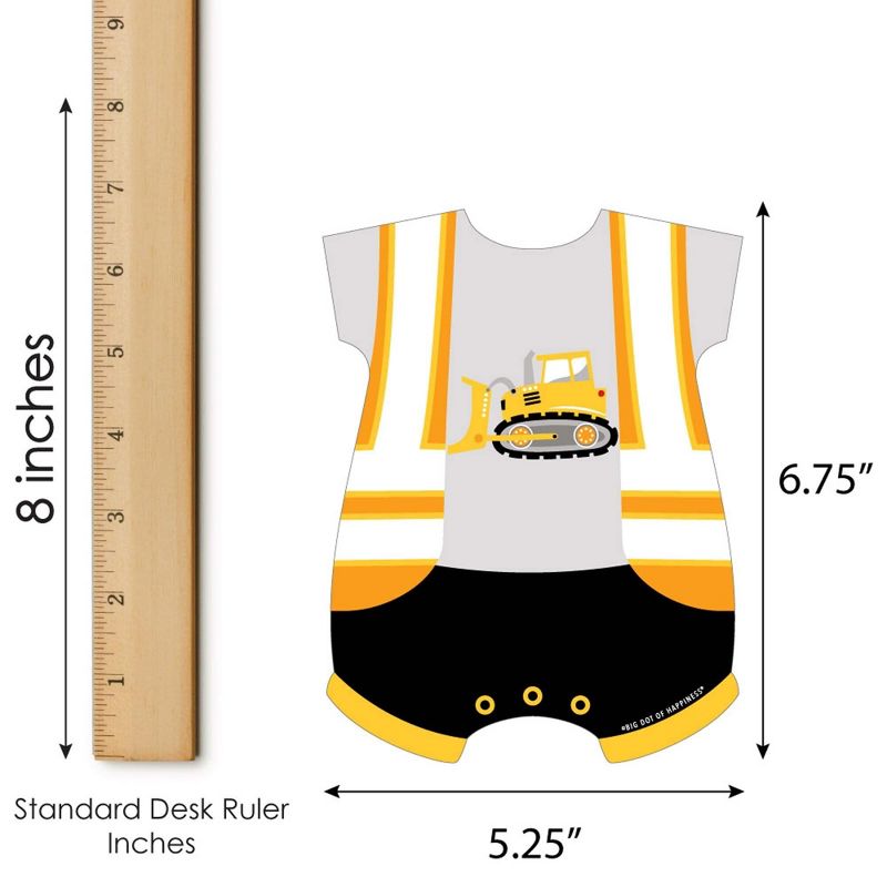 Big Dot of Happiness Dig It - Construction Party Zone - Picture Bingo Cards and Markers - Baby Shower Shaped Bingo Game - Set of 18