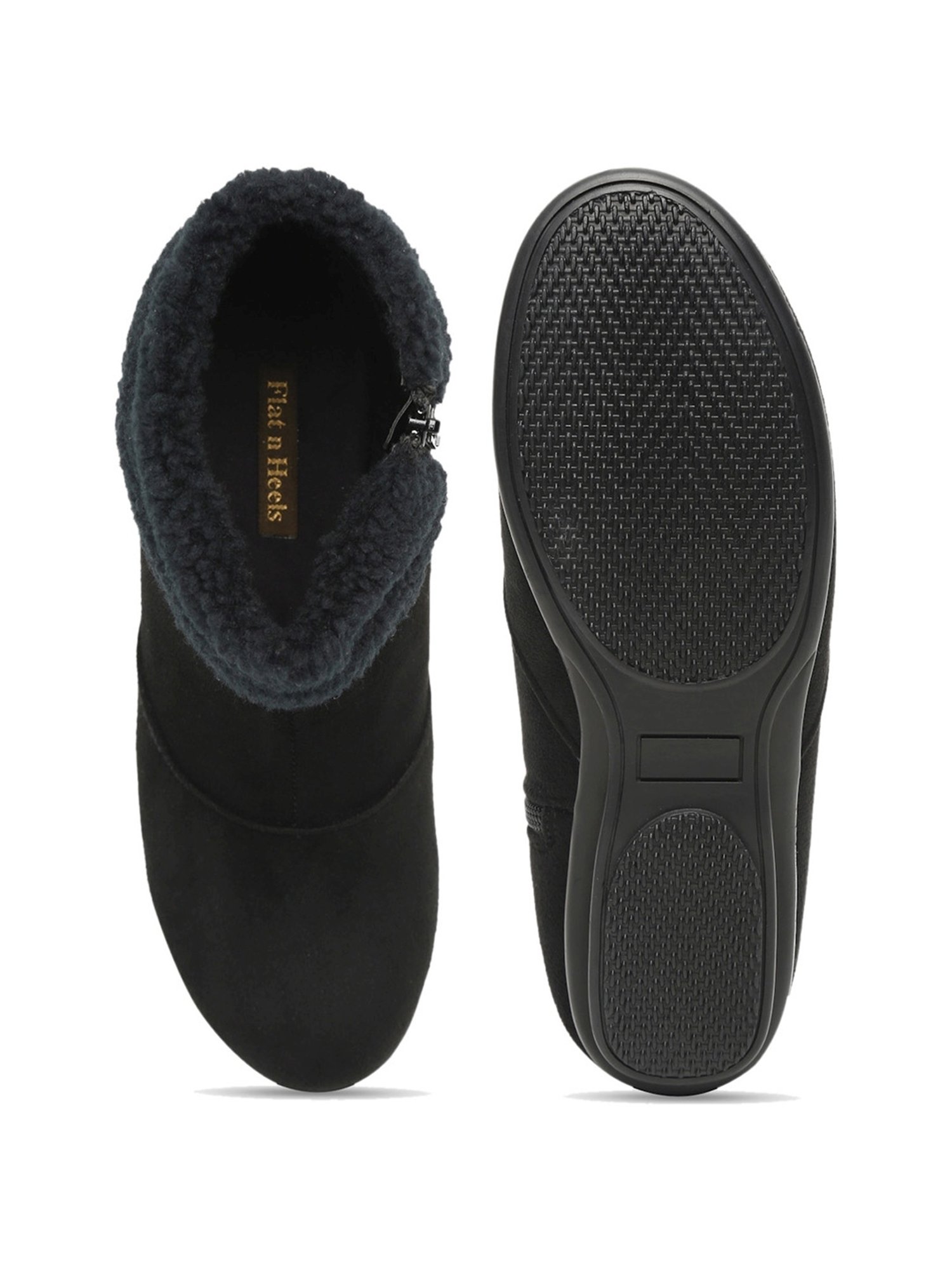 Flat N Heels Women's Black Snow Boots